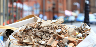 rocks, stones, and wood in a white bag